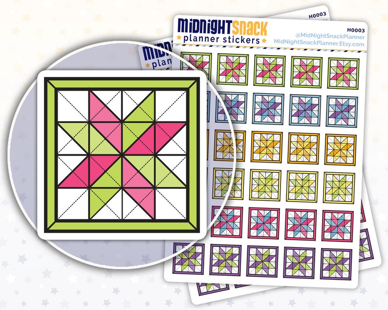 Quilting Planner Stickers Quilt Icon Stickers Etsy