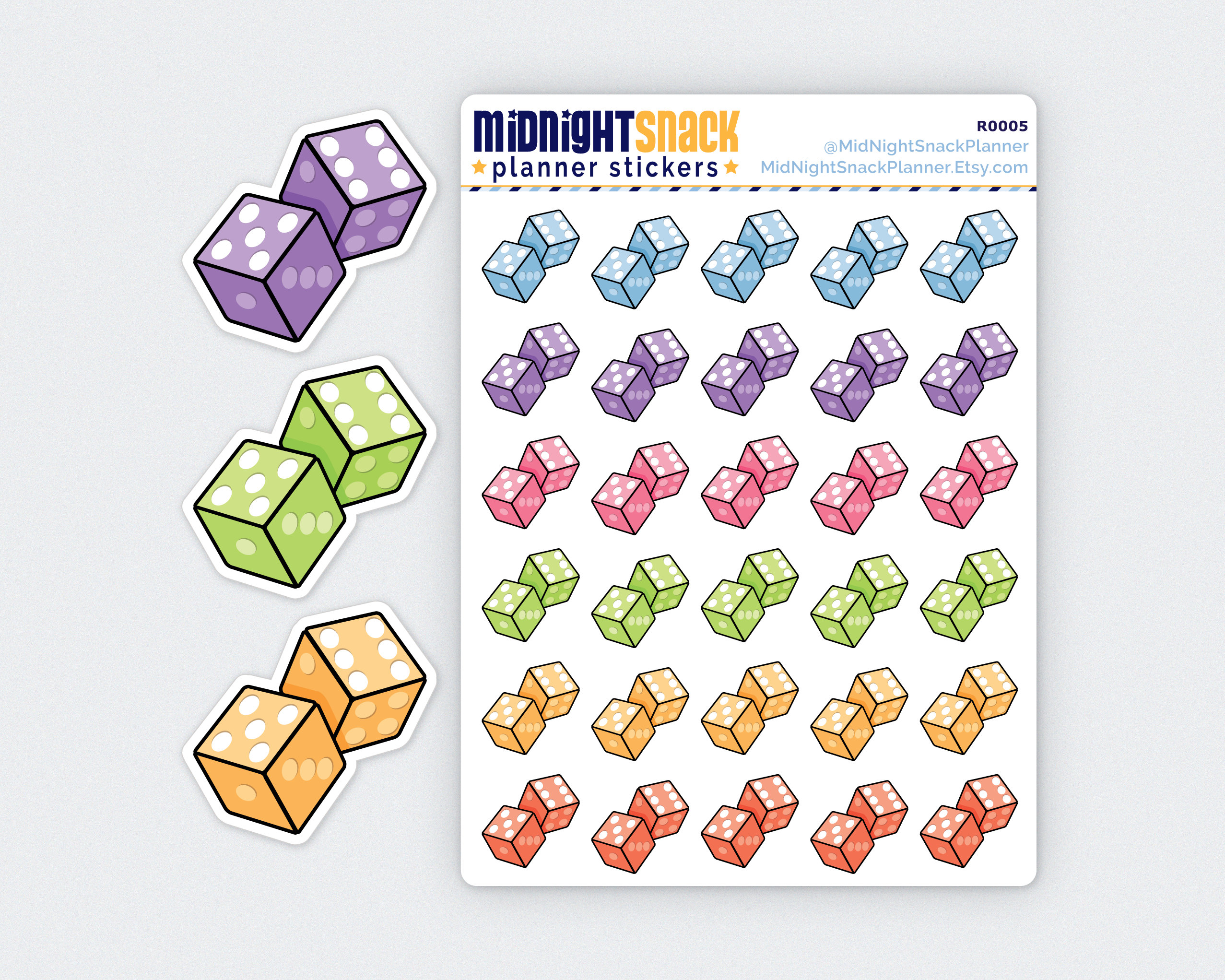Dice Planner Stickers Dice Games Icon Stickers Yahtzee Etsy