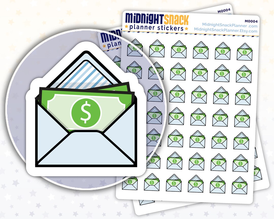 Cash Envelope Icon Sticker | Budget Planner Stickers | Finances and ...