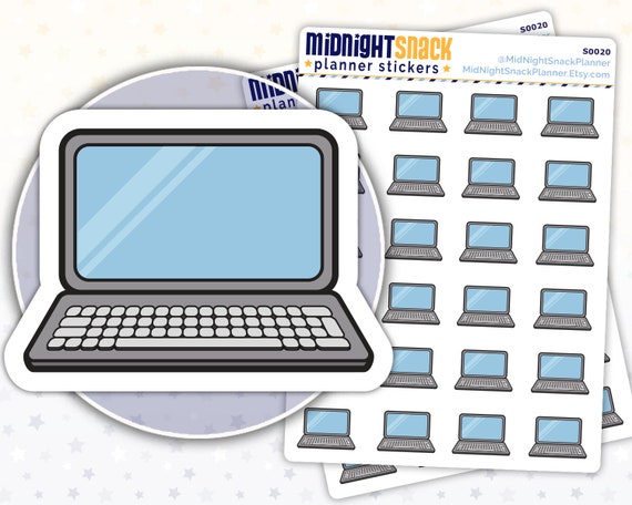 Laptop Computer Icon Sticker | Online Planner Sticker | Work from Home | Virtual School | Blogger and Writer Icon
