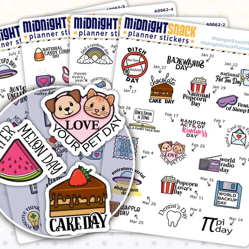 MARCH Wacky Holidays Planner Stickers Calendar Stickers Etsy
