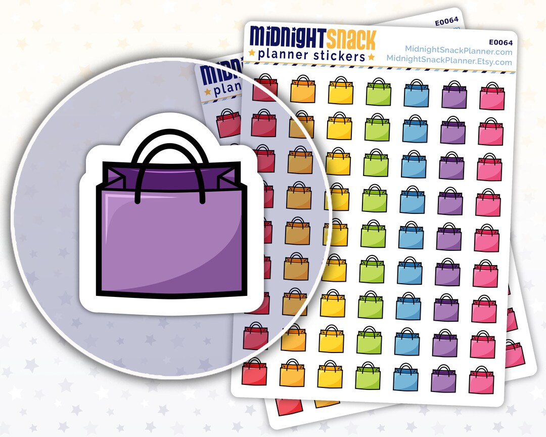 Shopping Bag Icon Stickers | Gift Bag Planner Stickers - Etsy