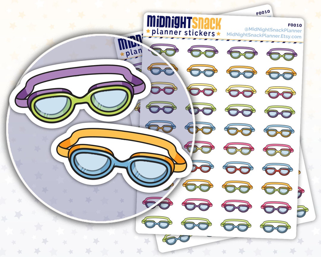 Swimming Planner Stickers | Swimming Goggles Icon Stickers | Water ...