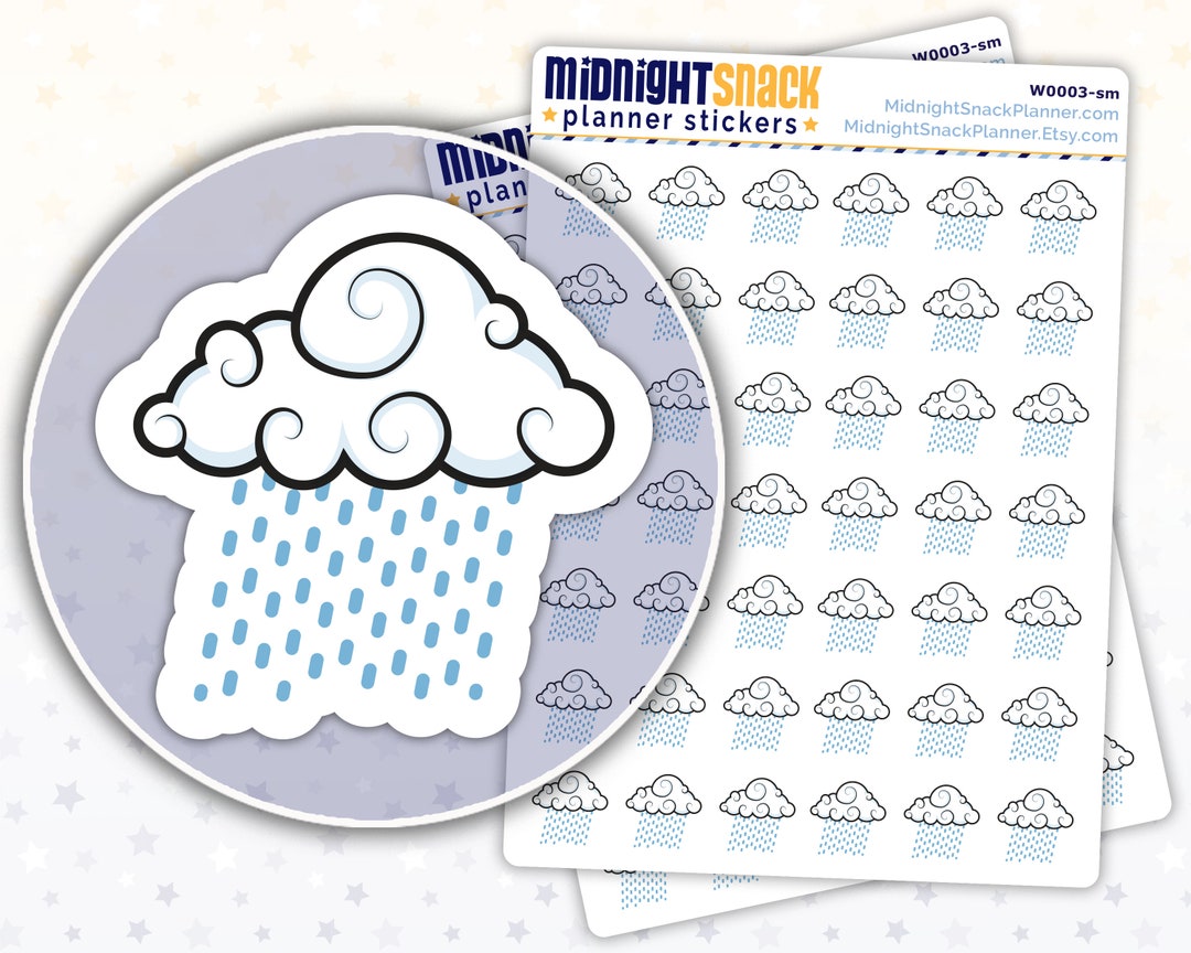 Pouring Rain Icon Planner Stickers | Rainy Day Journal Stickers ...