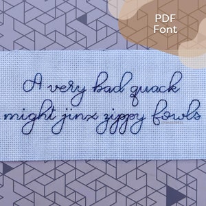 Font - &quot;Daphne&quot; Alphabet PDF // Cross-Stitch Alphabet Modern / Extravagant Cursive Calligraphy / Embroidery / Instant download Printable