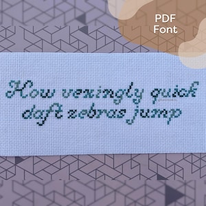 Carattere - PDF alfabeto "Harriett" // corsivo lettere a punto croce / testo alto, grande, semplice e facilmente leggibile Download istantaneo stampabile