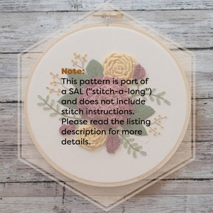 Embroidery Pattern Simply Florals Customisable Millennial Housewarming Gift / Floral Modern Housewarming Home Decor / Printable PDF image 6