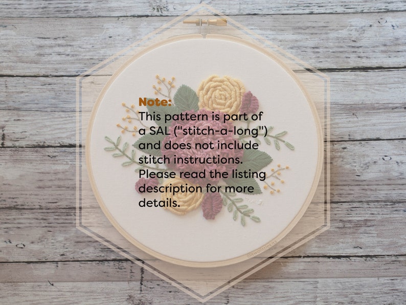 Embroidery Pattern Simply Florals Customisable Millennial Housewarming Gift / Floral Modern Housewarming Home Decor / Printable PDF image 6