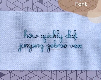 Font - &quot;Felicity&quot; Alphabet PDF // Cross-Stitch Alphabet Cursive / Handwriting / Calligraphy / Tall / Embroidery / Instant download Printable