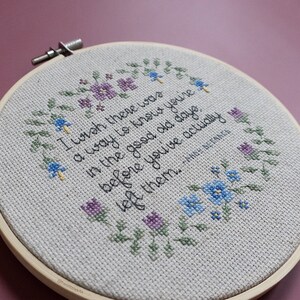 Pattern Old Days Cross Stitch // Poignant TV show quote, reminiscing on adult life, Instant Download Print image 3