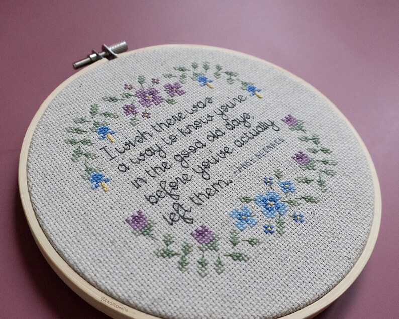 Pattern Old Days Cross Stitch // Poignant TV show quote, reminiscing on adult life, Instant Download Print image 3