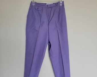 Excellent Vintage Condition Women's Lilac Purple Cotton/Polyester High Waisted Mom Pants Trousers By: Hunter Glen