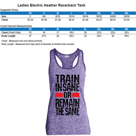 Train Insane Or Remain The Same Gym bodybuilding training funny Birthday TANK