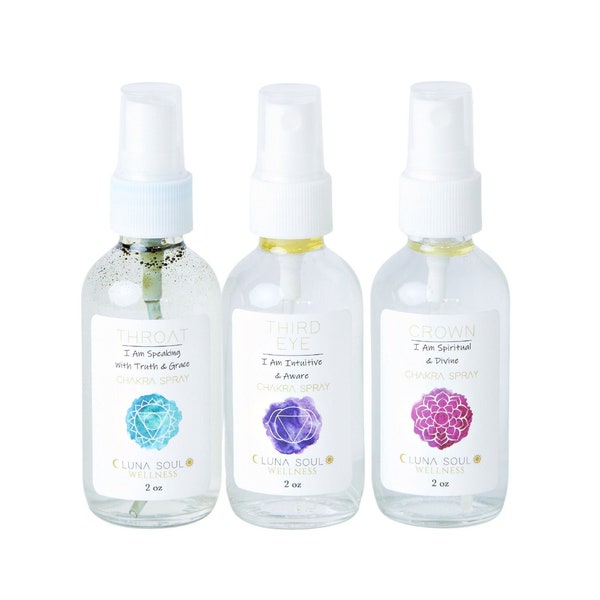 Chakra Essential Oil Sprays Set - Room & Body Spray | Yoga Spray | Meditation Spray