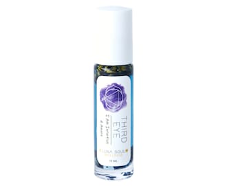 Third Eye Chakra Lapis Lazuli Crystal Infused | Essential Oil Roller Blend, 6th Chakra, Meditation Oil, Religious Oil, Spiritual Oil