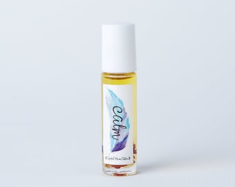 Calming Essential Oil Roller for, Stress Relief, Relaxation and  Infused With Rose Quartz Crystals