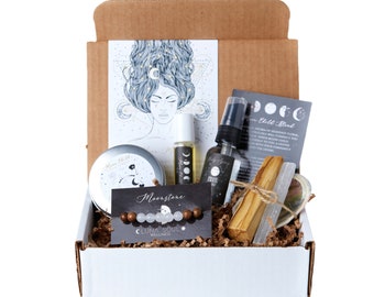 Goddess Moon Box Spiritual Gift Set | Smudge Kit | Witch Box | Birthday For Her