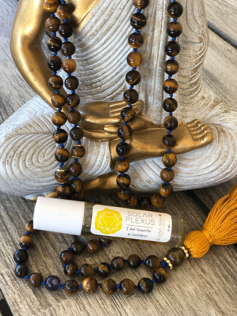 Solar Plexus Chakra Citrine Crystal Infused Essential Oil Roller, With Botanicals image 6