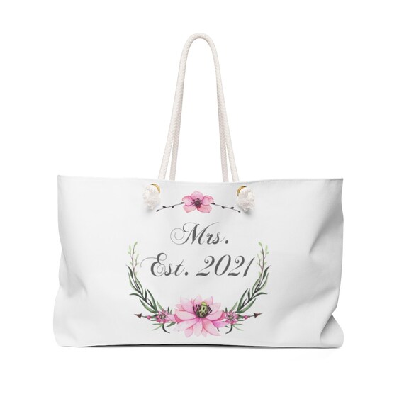 bride weekender bag