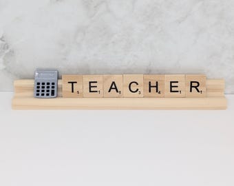 Math Teacher Scrabble Tile Name Plate | Gift for Teacher Appreciation