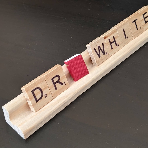 Personalized Book Scrabble Tile Name Plates | Doctor Gift, Teacher Gift | Custom Gift for Doctor, Professor