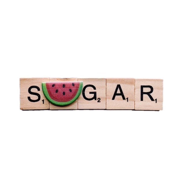 Watermelon Sugar Scrabble Tile Fridge Magnet | Summer Decor, Watermelon Magnet