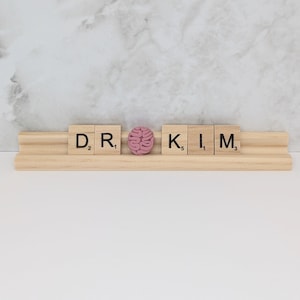 Personalized Brain Doctor Scrabble Tile Name Plates | Doctor Gift | Custom Gift for Doctor, Neurosurgeon, Psychologists, Psychiatrists