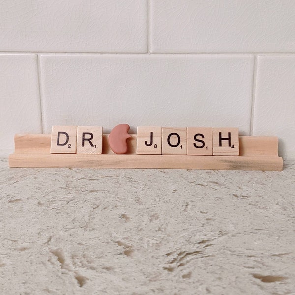 Personalized Kidney Doctor Scrabble Tile Name Plates | Urology Doctor Gift | Custom Gift for Doctor, Nephrologists