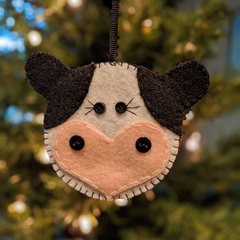 Cow Handmade Felt Christmas Ornament Gift for Cow Lovers Etsy
