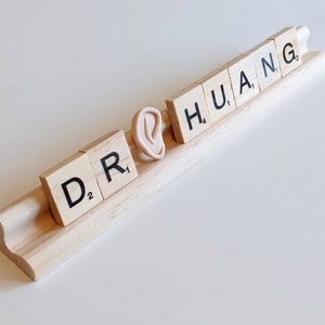 Personalized Ear Doctor Scrabble Tile Name Plates | ENT Doctor Gift | Custom Gift for Doctor, Audiologist, Otolaryngologist