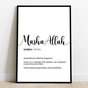 Masha Allah Definition Islamic art Islamic wall art Mashallah Muslim gifts islamic gifts Islam Muslim gift Islamic gift Muslim home decor