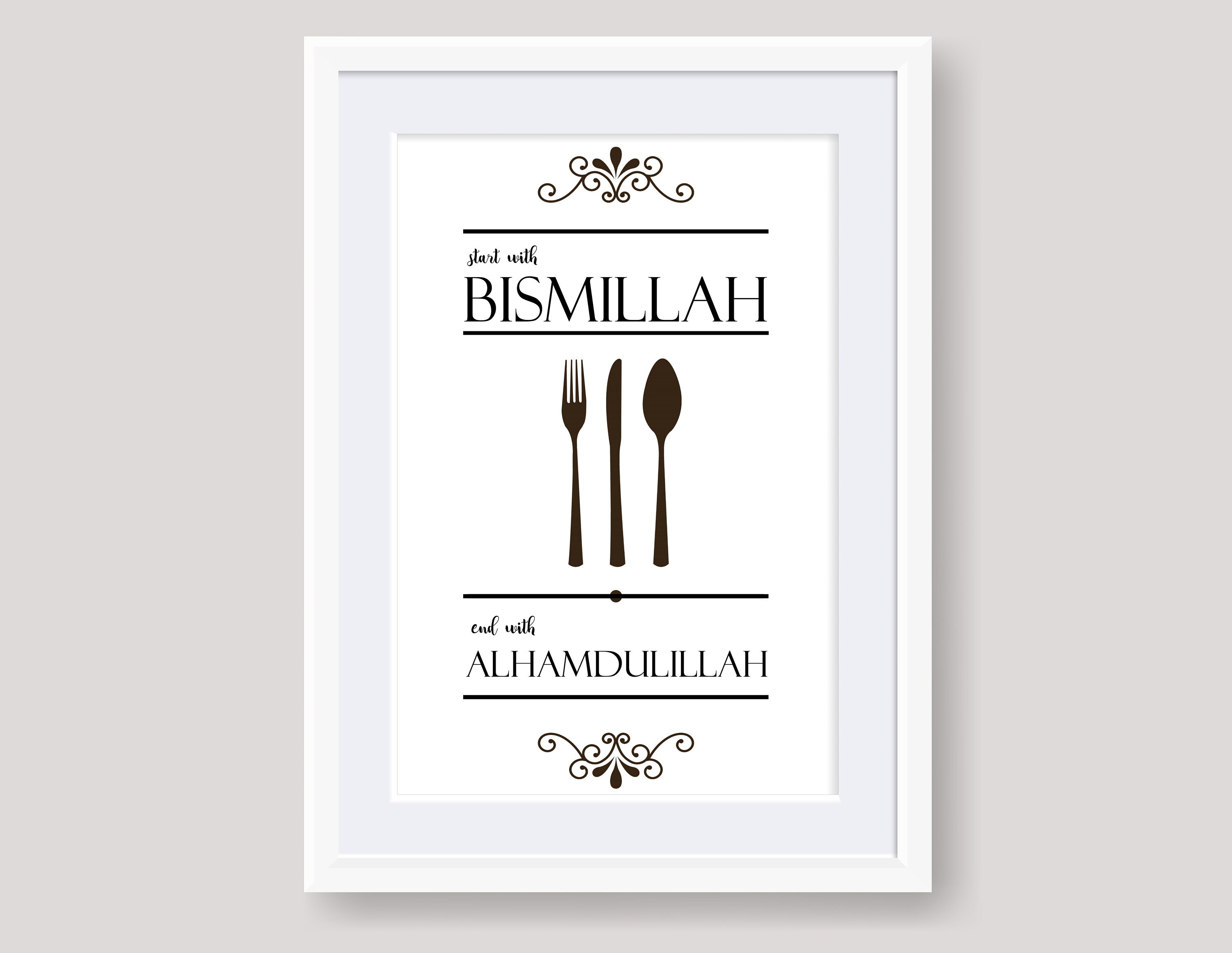 Islamic Art Start With Bismillah End With Alhamdulillah Etsy