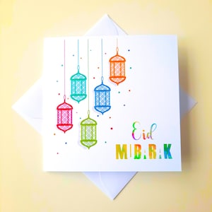 Único, pacote de 5 ou 10 cartões Eid Cartão Eid Mubarak Cartão islâmico Eid Celebrações Cartão de ocasião religiosa Feliz Eid