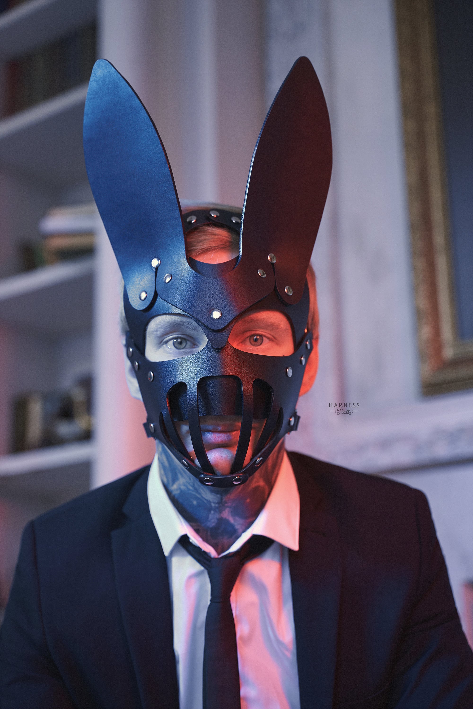 Rabbit mask bdsm mask leather bunny mask man's bunny Etsy