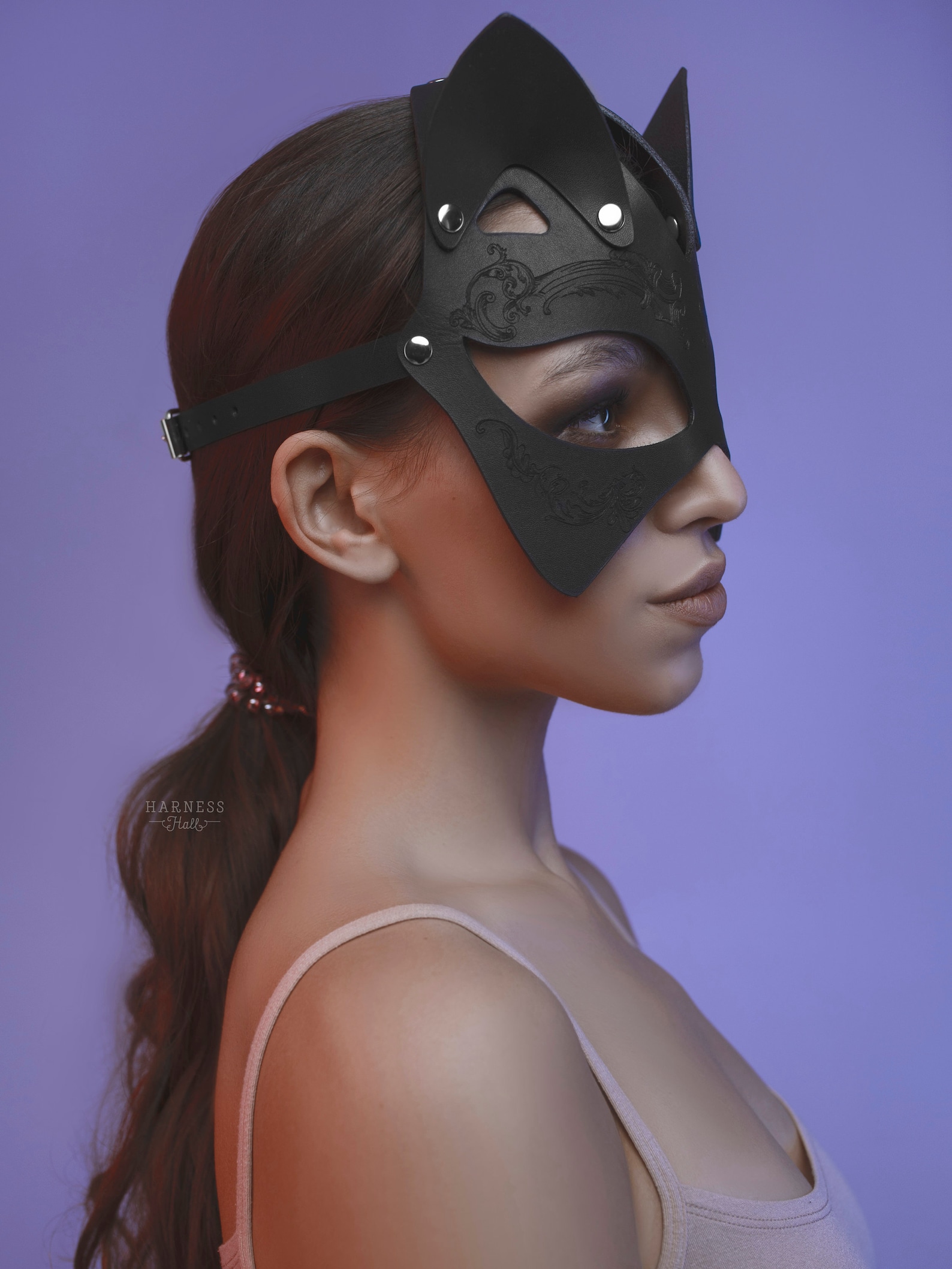 Catwoman Mask / Black Cat Mask / Face Mask Cat Woman / Leather Etsy