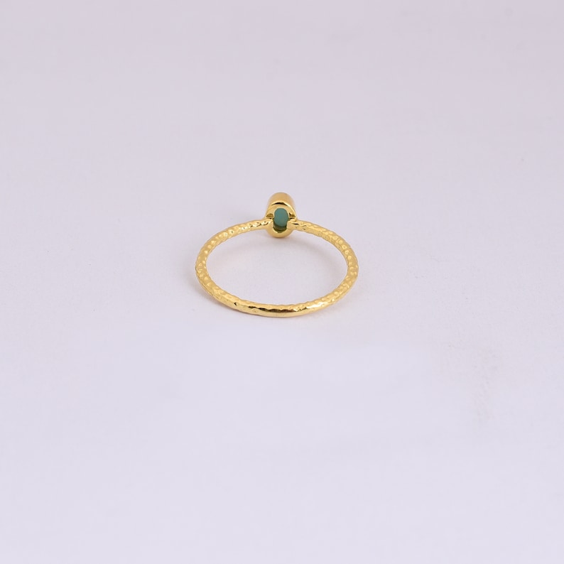 Amazonite Ring,Hammered Band Ring,Valentine Gift Natural Amazonite Oval Gold Ring Tiny Gemstone Ring Gemstone Rings 18k Gold Plated Ring