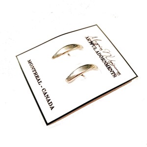 Women's Silver Earrings - Sterling Silver Stud Earrings - Silver Curved Huggie Earrings - Minimalist Earrings for Women - Jewellery Gifts