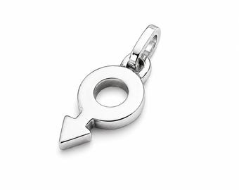 Sterling Silver Male Gender Symbol Pendant | Minimalist Mars Symbol Charm | Unisex Necklace | Handmade Gender Identity Jewelry