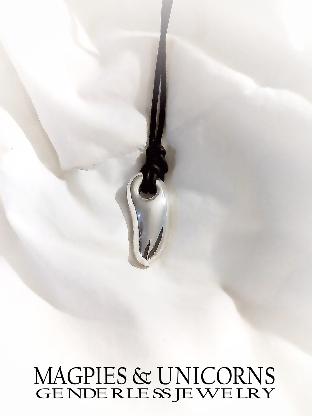 Sterling Silver Beach Pebble Pendant – Handmade Leather Cord Necklace ...