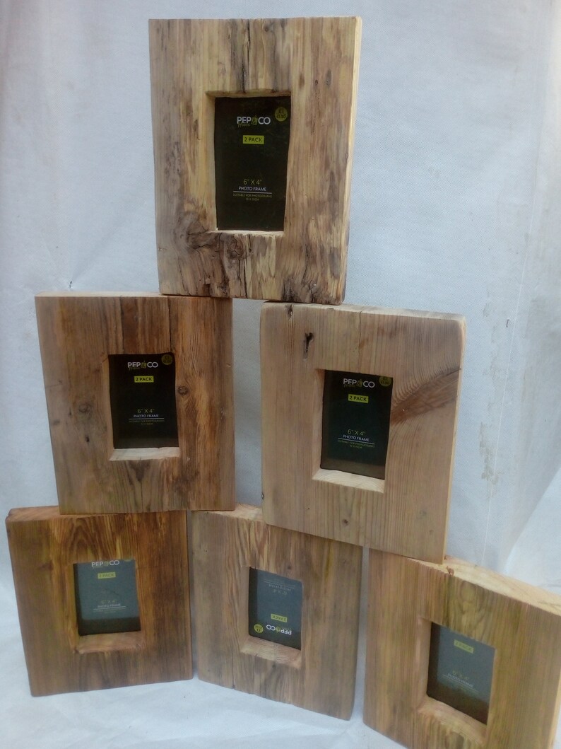 Rustic Reclaimed Wood Photo Frame/mount Etsy UK