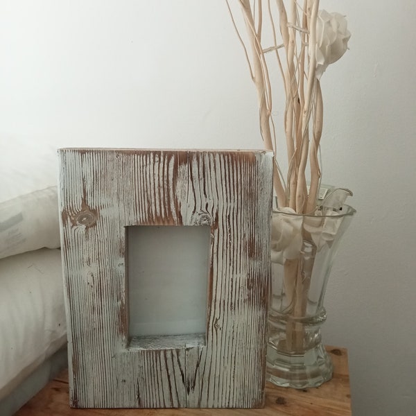 Handmade rustic wood picture photo frame