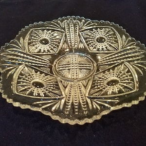 Tarentum Glass Co. "Postscript" 10 1/2" Pressed Glass Bowl - 1905