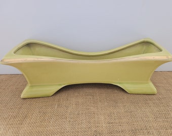 MCM Stanford Ware Lime Green and Gold Planter