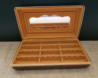 Brown Leather Clam Shell Jewelry Case with Mirror - Mele?