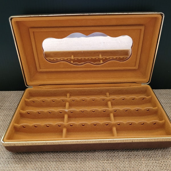 Brown Leather Clam Shell Jewelry Case with Mirror - Mele?