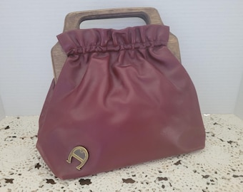 Etienne Aigner Cordovan/Oxblood Handbag - 1980's