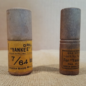 Vintage wooden tubes for drill points for &quot;Yankee&quot; Automatic Drills