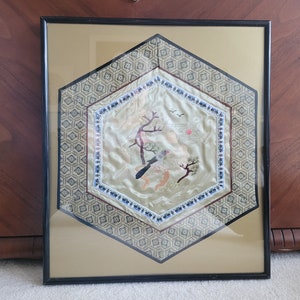 Oriental Silk Embroidery Framed