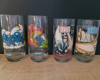 Collectible Glasses - Pair of Smurf Glasses OR Pair of Jedi Glasses