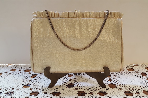 Harry Levine Evening Purse - Gold with Chain - image 1